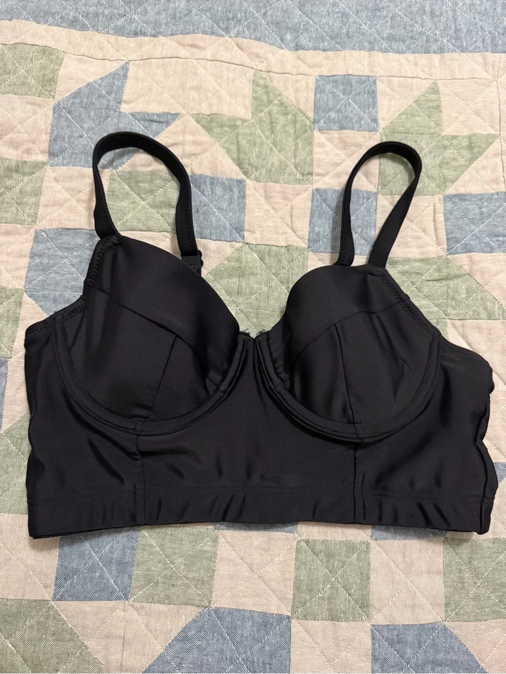 Old Navy Black Longline Underwire Bikini Top